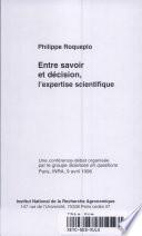 Télécharger le livre libro Entre Savoir Et Décision, L'expertise Scientifique
